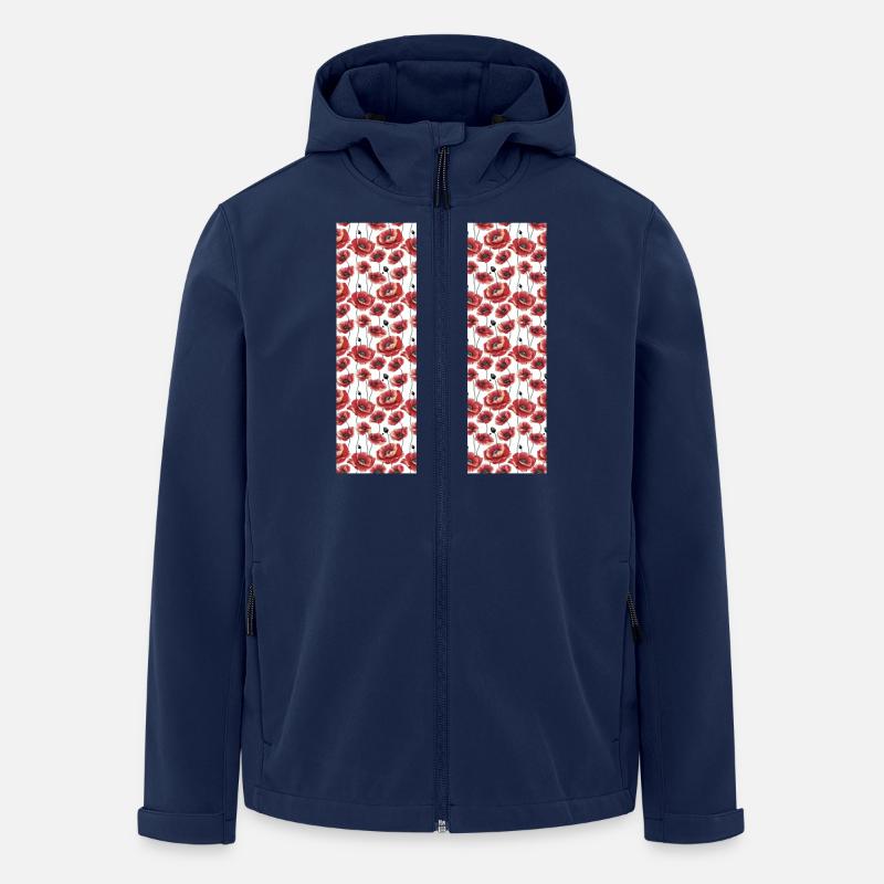 Klatschmohn - Recycelte Männer Softshell-Jacke von Stanley/Stella - Navy
