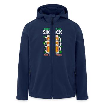 Check out my Six Pack it s delicious - Men’s Recycled Softshell Jacket by Stanley/Stella - navy - Front - AI Model Male 185 light (185cm)