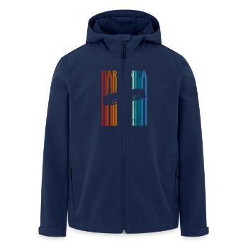 Harmonica Retro - Recycelte Männer Softshell-Jacke von Stanley/Stella - Navy - Vorne - AI Model Male 185 light (185cm)