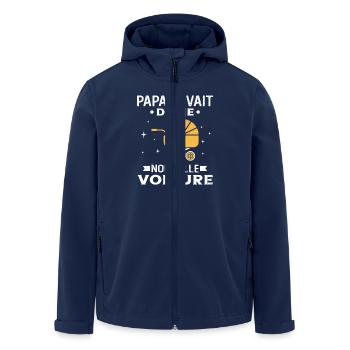 Papa Cadeau Futur Papa - nouvelle voiture de Papa - Veste softshell homme en polyester recyclé Stanley/Stella - marine - Devant - AI Model Male 185 light (185cm)
