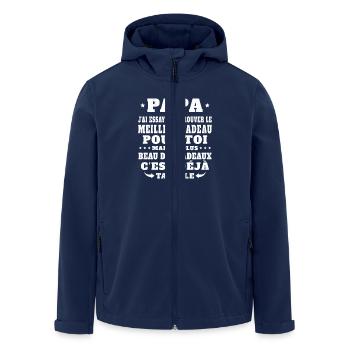Meilleur Papa Fille Humour Fête Des Pères - Veste softshell homme en polyester recyclé Stanley/Stella - marine - Devant - AI Model Male 185 light (185cm)