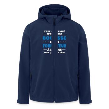 Bogosse Et Formateur Cadeau Meilleur Collègue - Veste softshell homme en polyester recyclé Stanley/Stella - marine - Devant - AI Model Male 185 light (185cm)