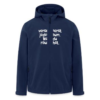 Du Verschönerst Jeden Raum Wenn Du Rausgehst Büro - Recycelte Männer Softshell-Jacke von Stanley/Stella - Navy - Vorne - AI Model Male 185 light (185cm)