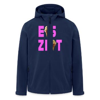 Eiszeit rosa - Recycelte Männer Softshell-Jacke von Stanley/Stella - Navy - Vorne - AI Model Male 185 light (185cm)