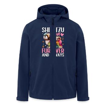 Shih Tzu love fur-ever and always - Men’s Recycled Softshell Jacket by Stanley/Stella - navy - Front - AI Model Male 185 light (185cm)