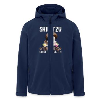 Shih Tzu tiny dog giant personality - Men’s Recycled Softshell Jacket by Stanley/Stella - navy - Front - AI Model Male 185 light (185cm)