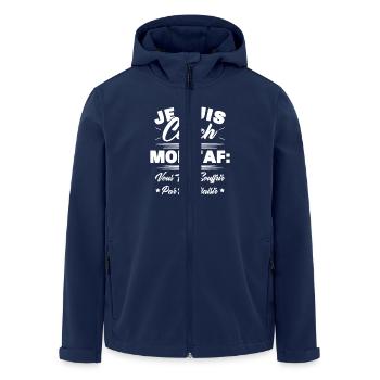 Homme Coach Humour Cadeau Sportif Coach - Veste softshell homme en polyester recyclé Stanley/Stella - marine - Devant - AI Model Male 185 light (185cm)