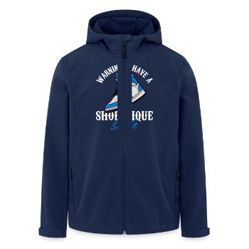 Warning! I have a shoe-nic style sneakers - Recycelte Männer Softshell-Jacke von Stanley/Stella - Navy - Vorne - AI Model Male 185 light (185cm)
