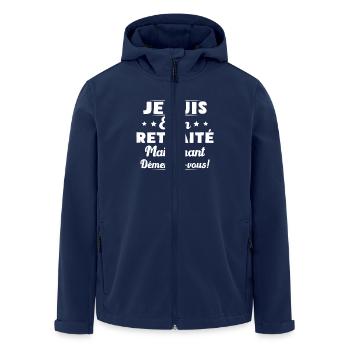 Futur retraité : Je suis enfin retraité maintenant - Veste softshell homme en polyester recyclé Stanley/Stella - marine - Devant - AI Model Male 185 light (185cm)