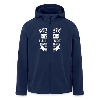 Retraité 2024 Pour Homme Femme Départ Retraite - Veste softshell homme en polyester recyclé Stanley/Stella - marine - Devant - AI Model Male 185 light (185cm)
