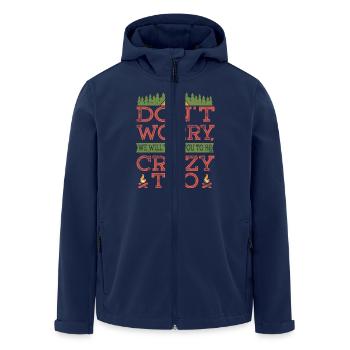 Don't worry, we will train you to be crazy too - Men’s Recycled Softshell Jacket by Stanley/Stella - navy - Front - AI Model Male 185 light (185cm)