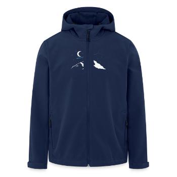 Sternschnuppen über Berge Himmel - Recycelte Männer Softshell-Jacke von Stanley/Stella - Navy - Vorne - AI Model Male 185 light (185cm)