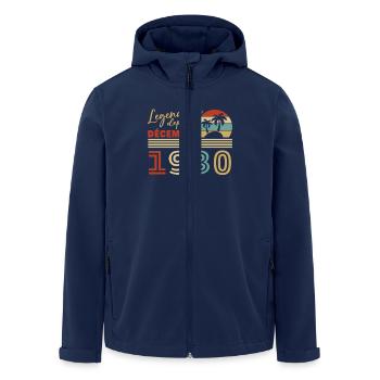 Dezember 1930 Vintage Retro Geburtstagsgeschenk - Recycelte Männer Softshell-Jacke von Stanley/Stella - Navy - Vorne - AI Model Male 185 light (185cm)