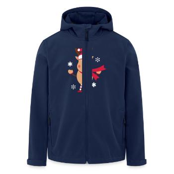 Christmas Reindeer - Men’s Recycled Softshell Jacket by Stanley/Stella - navy - Front - AI Model Male 185 light (185cm)