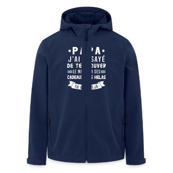 Papa J'ai Essayé De Te Trouver Le Meilleur Cadeau - Veste softshell homme en polyester recyclé Stanley/Stella - marine - Devant - AI Model Male 185 light (185cm)