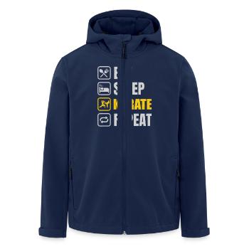 Eat Sleep Karate Repeat - Men’s Recycled Softshell Jacket by Stanley/Stella - navy - Front - AI Model Male 185 light (185cm)