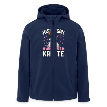 Just a Girl who loves Karate - Men’s Recycled Softshell Jacket by Stanley/Stella - navy - Front - AI Model Male 185 light (185cm)