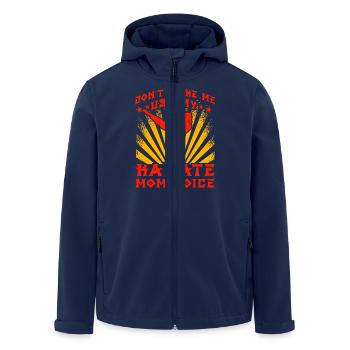 Don't make me use my Karate Mom Voice - Men’s Recycled Softshell Jacket by Stanley/Stella - navy - Front - AI Model Male 185 light (185cm)