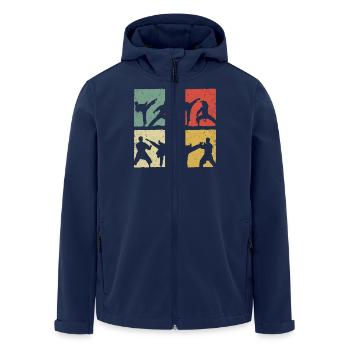 Karate - Men’s Recycled Softshell Jacket by Stanley/Stella - navy - Front - AI Model Male 185 light (185cm)
