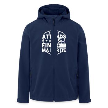 Wait, I'm finishing my game - Men’s Recycled Softshell Jacket by Stanley/Stella - navy - Front - AI Model Male 185 light (185cm)