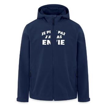 Je peux pas j ai pas envie humour - Veste softshell homme en polyester recyclé Stanley/Stella - marine - Devant - AI Model Male 185 light (185cm)