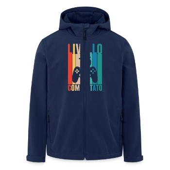 Level 15 - Men’s Recycled Softshell Jacket by Stanley/Stella - navy - Front - AI Model Male 185 light (185cm)