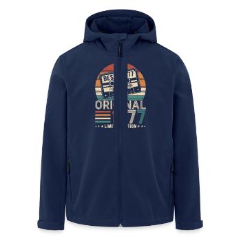 Nées en 1977 anniversaire 1977 Vintage 1977 - Veste softshell homme en polyester recyclé Stanley/Stella - marine - Devant - AI Model Male 185 light (185cm)