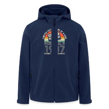 1987 Geburtstagsgeschenk 1987 Jahrgang 1987 Geschenk - Recycelte Männer Softshell-Jacke von Stanley/Stella - Navy - Vorne - AI Model Male 185 light (185cm)