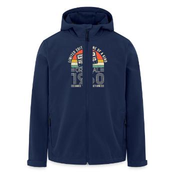 1960er Jahre Vintage Geburtstagsgeschenk - Recycelte Männer Softshell-Jacke von Stanley/Stella - Navy - Vorne - AI Model Male 185 light (185cm)