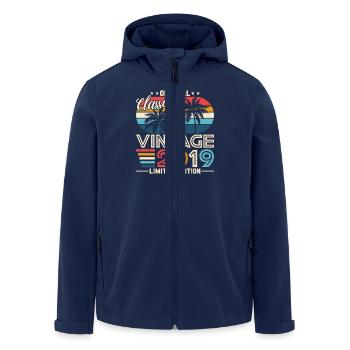 Original 2019 Vintage Vintage Retro Birthday - Veste softshell homme en polyester recyclé Stanley/Stella - marine - Devant - AI Model Male 185 light (185cm)