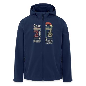 2016 Birthday 2016 Born In 2016 Birthday - Men’s Recycled Softshell Jacket by Stanley/Stella - navy - Front - AI Model Male 185 light (185cm)