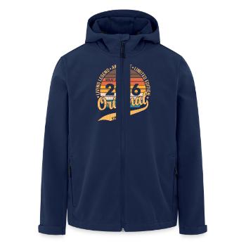 2016 Birthday 2016 Born In 2016 Birthday - Men’s Recycled Softshell Jacket by Stanley/Stella - navy - Front - AI Model Male 185 light (185cm)