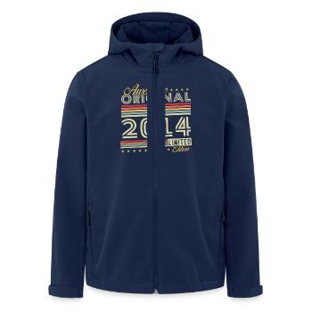 2014 Vintage Retro Birthday Gift - Men’s Recycled Softshell Jacket by Stanley/Stella - navy - Front - AI Model Male 185 light (185cm)