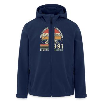 Cadeau 1991 Cadeau Anniversaire 1991 Vintage 1991 - Veste softshell homme en polyester recyclé Stanley/Stella - marine - Devant - AI Model Male 185 light (185cm)