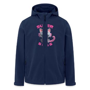 Super cute cat monster with long tongue - Men’s Recycled Softshell Jacket by Stanley/Stella - navy - Front - AI Model Male 185 light (185cm)