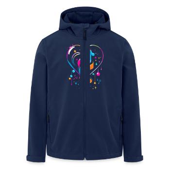 Gaming Musical Heart - Abstract - Men’s Recycled Softshell Jacket by Stanley/Stella - navy - Front - AI Model Male 185 light (185cm)