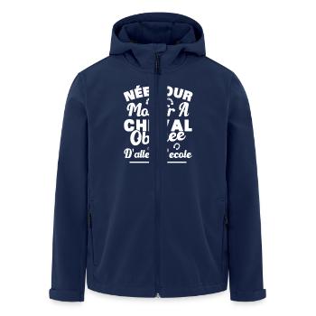 Born to ride a horse, forced to go to school - Men’s Recycled Softshell Jacket by Stanley/Stella - navy - Front - AI Model Male 185 light (185cm)