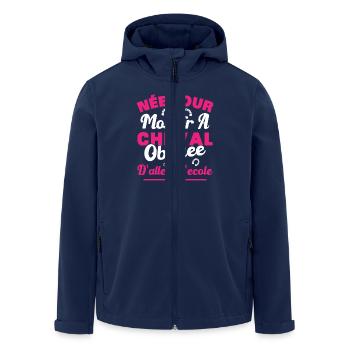 Born to ride a horse, forced to go to school - Men’s Recycled Softshell Jacket by Stanley/Stella - navy - Front - AI Model Male 185 light (185cm)