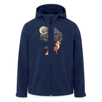 winter, snow, fox, wilderness, nature, forest animals, foxes - Men’s Recycled Softshell Jacket by Stanley/Stella - navy - Front - AI Model Male 185 light (185cm)