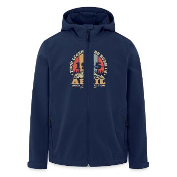 Avril 1955 Vintage Anniversaire 1955 Cadeau - Veste softshell homme en polyester recyclé Stanley/Stella - marine - Devant - AI Model Male 185 light (185cm)