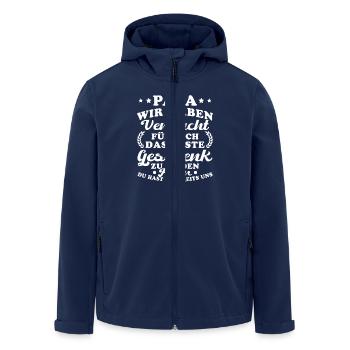 Dad The Best Gift for Father's Day - Men’s Recycled Softshell Jacket by Stanley/Stella - navy - Front - AI Model Male 185 light (185cm)