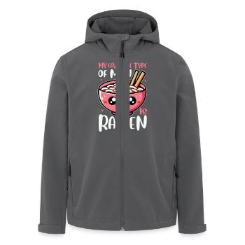 Meine Lieblingsart von Männern ist Ramen Funny Bowl Noodle - Recycelte Männer Softshell-Jacke von Stanley/Stella - Anthrazit - Vorne - AI Model Male 185 light (185cm)