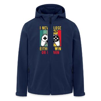 I Never Lose Either I Win Or I Learn Gamer Funny - Men’s Recycled Softshell Jacket by Stanley/Stella - navy - Front - AI Model Male 185 light (185cm)