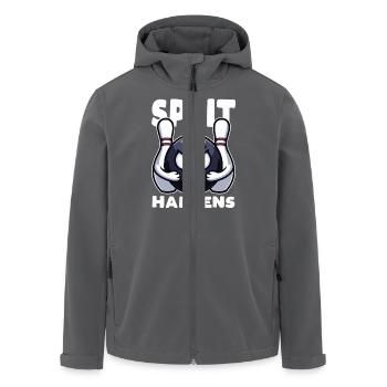 Split Happens Bowling Boule de bowling drôle deux quilles - Veste softshell homme en polyester recyclé Stanley/Stella - charbon - Devant - AI Model Male 185 light (185cm)
