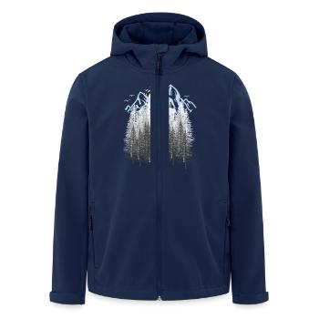 Mountains, Nature, Mountains, Forest, Coniferous Forest, Firs, Brerg - Men’s Recycled Softshell Jacket by Stanley/Stella - navy - Front - AI Model Male 185 light (185cm)