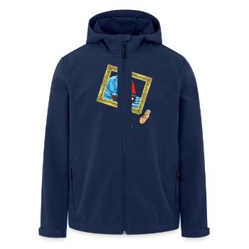 Navire de détresse Peanut Seaman, Seaman - Veste softshell homme en polyester recyclé Stanley/Stella - marine - Devant - AI Model Male 185 light (185cm)