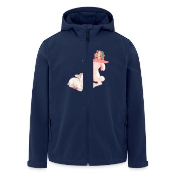 Happy Easter Hippie Easter Bunny Bunny Kids - Men’s Recycled Softshell Jacket by Stanley/Stella - navy - Front - AI Model Male 185 light (185cm)