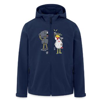 Artisan Robotter Chicken Tool Machine Technology - Men’s Recycled Softshell Jacket by Stanley/Stella - navy - Front - AI Model Male 185 light (185cm)