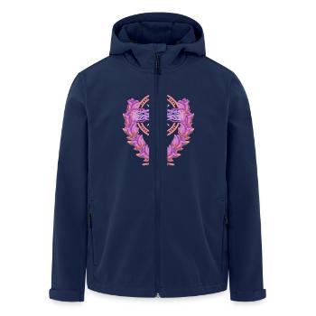 Cross Crosses Crucifix Roses Blossoms Jesus God - Men’s Recycled Softshell Jacket by Stanley/Stella - navy - Front - AI Model Male 185 light (185cm)