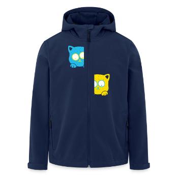 Animal shelter, animal lover, animal welfare, cats, Ukraine - Men’s Recycled Softshell Jacket by Stanley/Stella - navy - Front - AI Model Male 185 light (185cm)